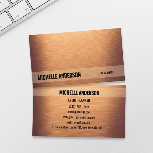 Copper Luxe Minimalistisch Business Card Visitenkarte