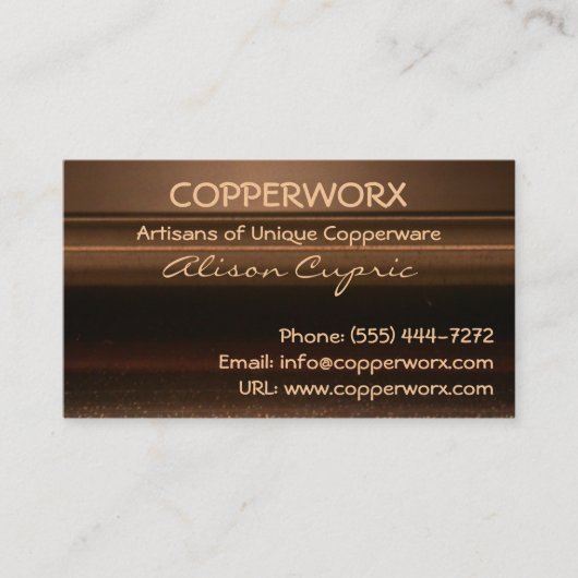COPPER METALLIC Business Cards Visitenkarte (Vorderseite)