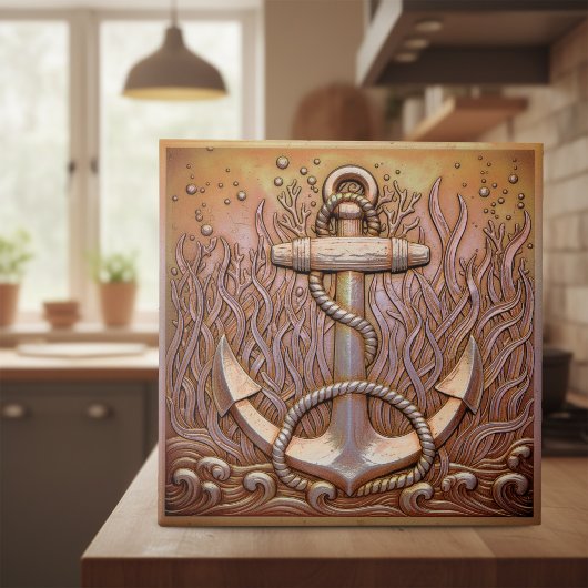 Copper Metallic Iridescent Anchor D1223 Fliese