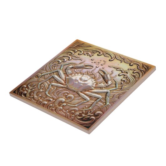 Copper Metallic Iridescent Crab ID1223 Fliese (Seite)