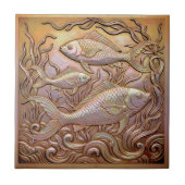 Copper Metallic Iridescent Fish D1223 Fliese (Vorderseite)
