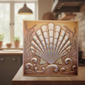 Copper Metallic Iridescent Scallop Shell ID1223 Fliese