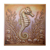 Copper Metallic Iridescent Seahorse ID1223 Fliese (Vorderseite)