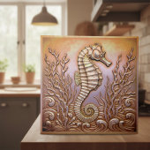 Copper Metallic Iridescent Seahorse ID1223 Fliese