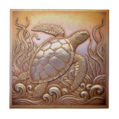 Copper Metallic Iridescent Turtle D1223 Fliese (Vorderseite)