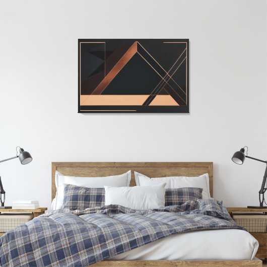 Copper Minimalist Geometry Leinwanddruck (Insitu (Schlafzimmer))