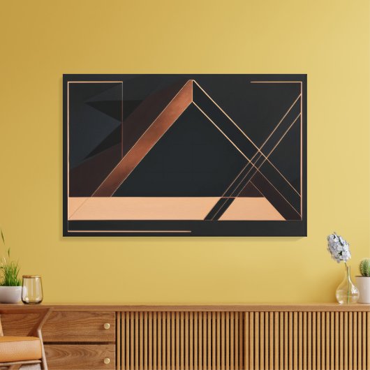 Copper Minimalist Geometry Leinwanddruck (Insitu (Wohnzimmer))