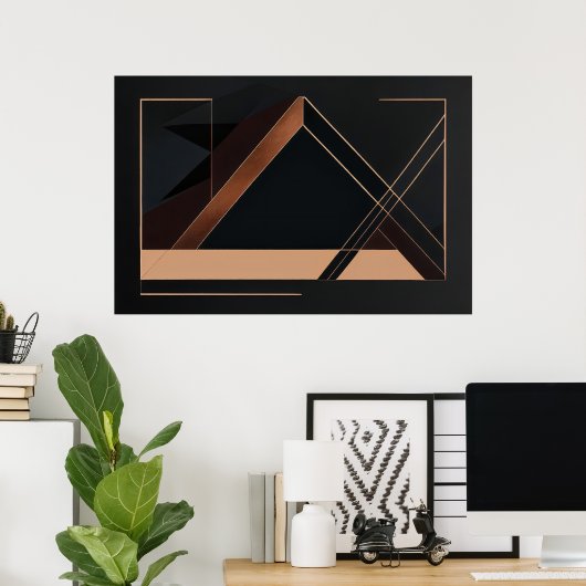 Copper Minimalist Geometry Poster (Heimbüro)