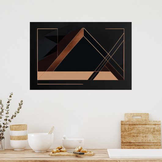 Copper Minimalist Geometry Poster (Küche)