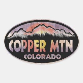 Copper Mountain Colorado Holzflagge ovale Aufklebe Ovaler Aufkleber