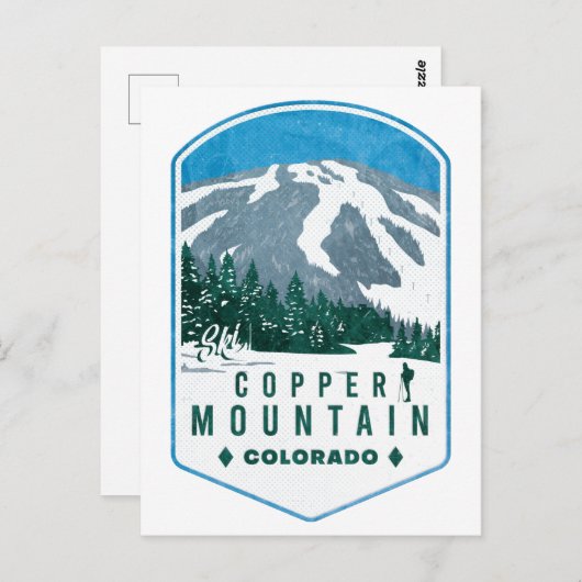Copper Mountain Colorado Ski Abzeichen Postkarte (Vorne/Hinten)