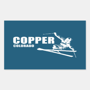 Copper Mountain Colorado Skier Rechteckiger Aufkleber