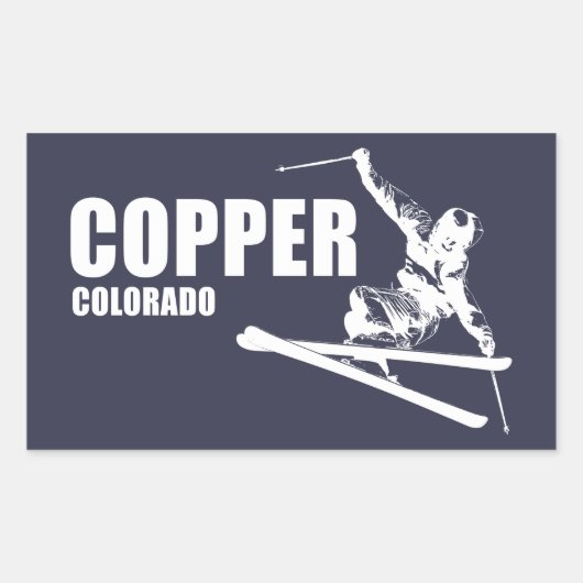 Copper Mountain Colorado Skier Rechteckiger Aufkleber (Vorderseite)