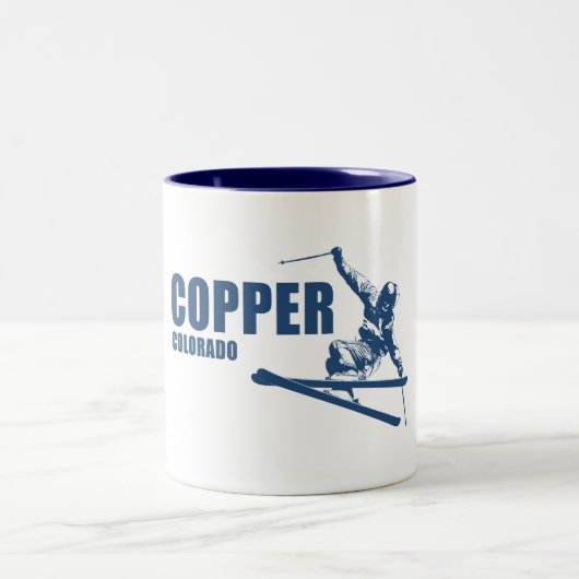 Copper Mountain Colorado Skier Zweifarbige Tasse (Mittel)