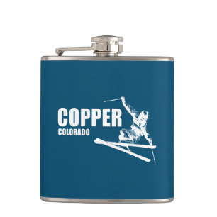 Copper Mountain Colorado Skifahrer Flachmann