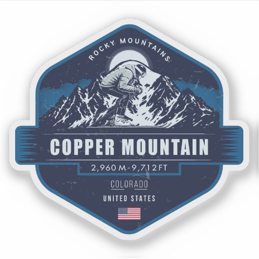 Copper Mountain Ski Badge , Colorado Aufkleber (Vorderseite)