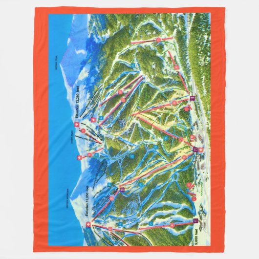 Copper Mtn Ski Slopes Fleece Blanket (Vorderseite)
