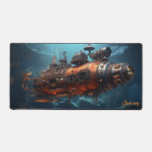 Copper Nautilus: Steampunk Submarine Schreibtischunterlage (Vorderseite)