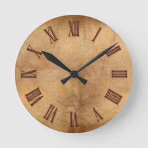 Copper on Parchment-effect Modern Art Clock Runde Wanduhr
