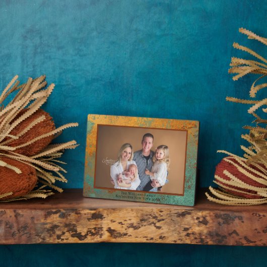 Copper Patina Personalisiert Name Foto Plaque Fotoplatte (Seite)