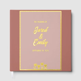 Copper Penny Floral Wedding Foil Gästebuch