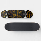 Copper Phoenix steigt auf Schwarz 2 Skateboard (Horizontal)