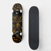 Copper Phoenix steigt auf Schwarz 2 Skateboard (Vorderseite)