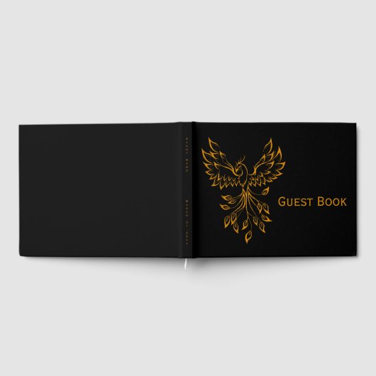 Copper Phoenix steigt auf schwarz Gästebuch (Voll)