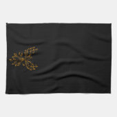 Copper Phoenix steigt auf schwarz Geschirrtuch (Horizontal)