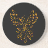 Copper Phoenix steigt auf schwarz Getränkeuntersetzer (Vorne)