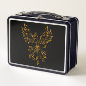 Copper Phoenix steigt auf schwarz Metall Brotdose (Vorderseite)