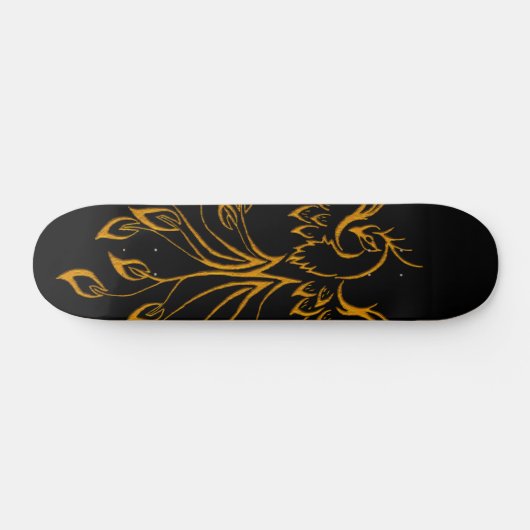 Copper Phoenix steigt auf schwarz Skateboard (Horizontal)