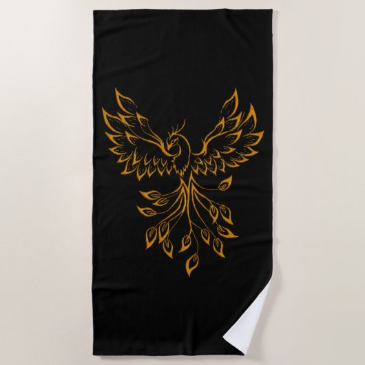 Copper Phoenix steigt auf schwarz Strandtuch (Vorderseite)