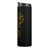 Copper Phoenix steigt auf schwarz Thermosbecher (Nach rechts gedreht)