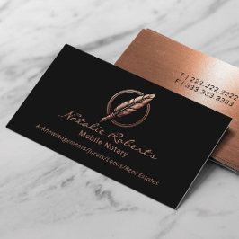 Copper Quill-Logo für Notare-Agent für mobile Gerä Visitenkarte