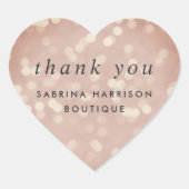 Copper Rose Bokeh Personalisiert Business Vielen D Herz-Aufkleber (Vorderseite)