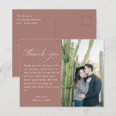 Copper Rose Calligraphy Wedding Foto Vielen Dank (Vorne/Hinten)