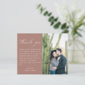 Copper Rose Calligraphy Wedding Foto Vielen Dank (Stehend Vorderseite)