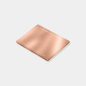 Copper Rose Gold Office Business Personalisiert Post-it Klebezettel (angewinkelt)