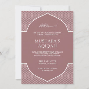 Copper Rose Marokkanische Islamische Muslim Aqiqah Einladung