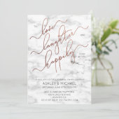 Copper Script Marble Black Probe Dinner einladen Einladung (Stehend Vorderseite)