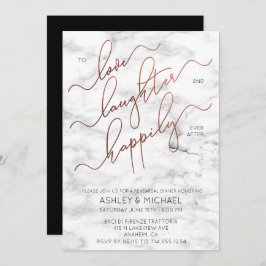 Copper Script Marble Black Probe Dinner einladen Einladung