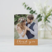 Copper Script Wedding danke Ihnen Vertikale Postka Postkarte (Stehend Vorderseite)