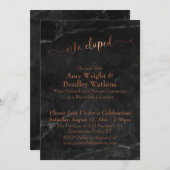 Copper Script Wir haben Skripte auf schwarzem Marm Einladung (Vorne/Hinten)