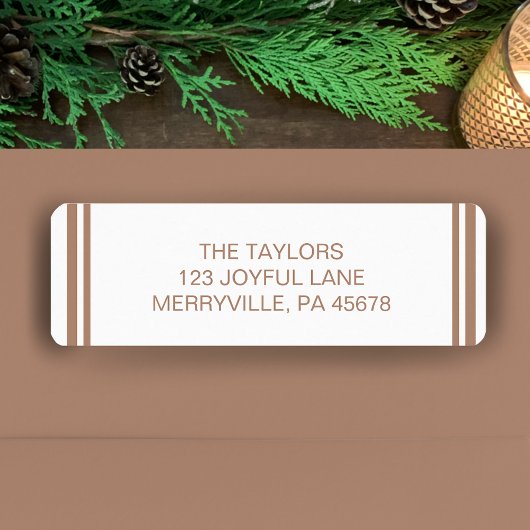 Copper Simple Modern Boho Holiday Return Address