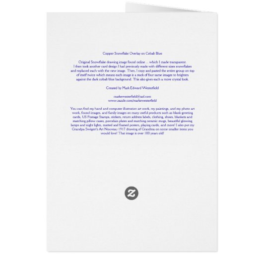 Copper Snowflake Overlay (auf Englisch) (Hinten)