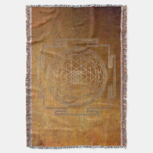Copper Sri Yantra - Blanket Decke (Vorderseite Vertikal)