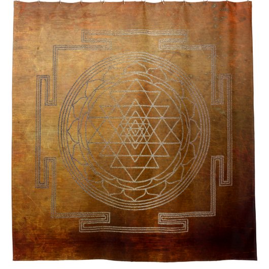 Copper Sri Yantra - Duschvorhang (Vorderseite)