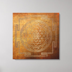 Copper Sri Yantra - überzogene Canvas Leinwanddruck