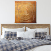 Copper Sri Yantra - überzogene Canvas Leinwanddruck (Insitu (Schlafzimmer))
